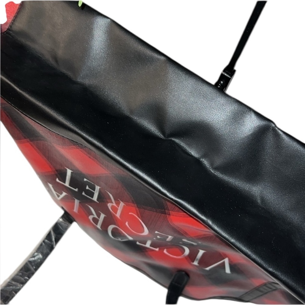Victoria's Secret Red Black Checkered Tote Bag - Picture 5 of 7